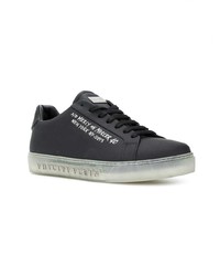 schwarze Leder niedrige Sneakers von Philipp Plein