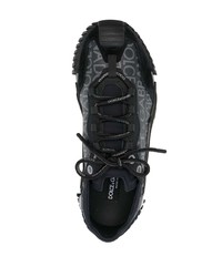 schwarze Leder niedrige Sneakers von Dolce & Gabbana