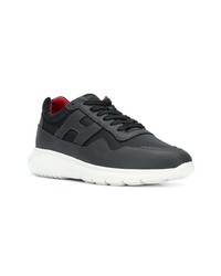 schwarze Leder niedrige Sneakers von Hogan