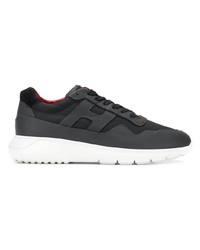 schwarze Leder niedrige Sneakers von Hogan