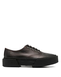 schwarze Leder niedrige Sneakers von Oamc