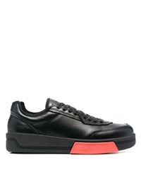 schwarze Leder niedrige Sneakers von Oamc