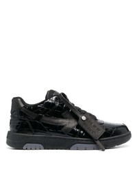 schwarze Leder niedrige Sneakers von Off-White