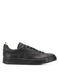 schwarze Leder niedrige Sneakers von Officine Creative