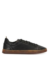 schwarze Leder niedrige Sneakers von Officine Creative