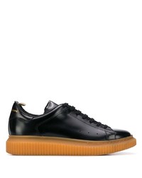 schwarze Leder niedrige Sneakers von Officine Creative