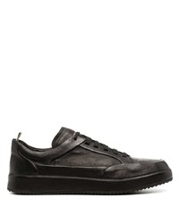 schwarze Leder niedrige Sneakers von Officine Creative