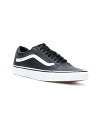 schwarze Leder niedrige Sneakers von Vans