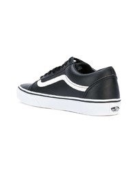 schwarze Leder niedrige Sneakers von Vans