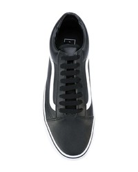 schwarze Leder niedrige Sneakers von Vans