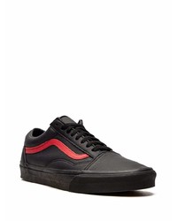 schwarze Leder niedrige Sneakers von Vans