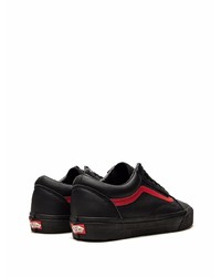 schwarze Leder niedrige Sneakers von Vans