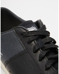 schwarze Leder niedrige Sneakers von Onitsuka Tiger by Asics