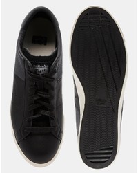 schwarze Leder niedrige Sneakers von Onitsuka Tiger by Asics