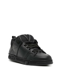 schwarze Leder niedrige Sneakers von Valentino Garavani