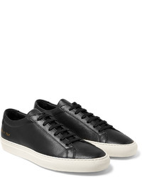 schwarze Leder niedrige Sneakers von Common Projects