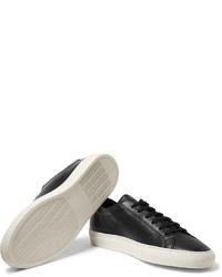 schwarze Leder niedrige Sneakers von Common Projects