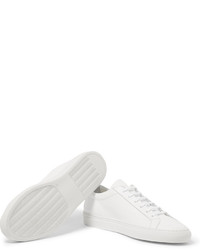 schwarze Leder niedrige Sneakers von Common Projects