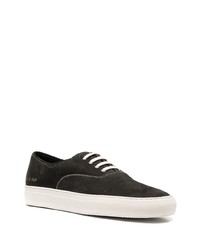 schwarze Leder niedrige Sneakers von Common Projects