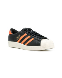 schwarze Leder niedrige Sneakers von adidas