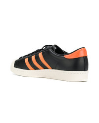 schwarze Leder niedrige Sneakers von adidas