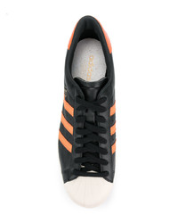 schwarze Leder niedrige Sneakers von adidas