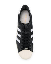 schwarze Leder niedrige Sneakers von adidas