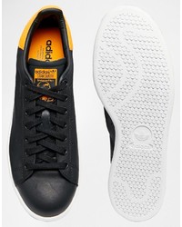 schwarze Leder niedrige Sneakers von adidas