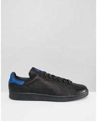 schwarze Leder niedrige Sneakers von adidas