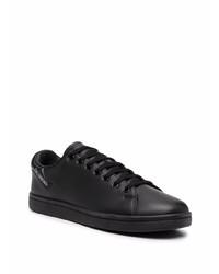 schwarze Leder niedrige Sneakers von Raf Simons