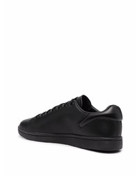 schwarze Leder niedrige Sneakers von Raf Simons