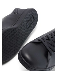 schwarze Leder niedrige Sneakers von Raf Simons