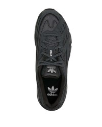 schwarze Leder niedrige Sneakers von adidas