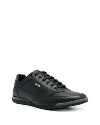 schwarze Leder niedrige Sneakers von BOSS