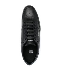 schwarze Leder niedrige Sneakers von BOSS