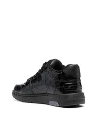 schwarze Leder niedrige Sneakers von Off-White