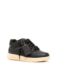 schwarze Leder niedrige Sneakers von Off-White