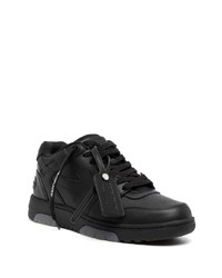 schwarze Leder niedrige Sneakers von Off-White