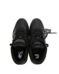 schwarze Leder niedrige Sneakers von Off-White