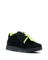 schwarze Leder niedrige Sneakers von Off-White