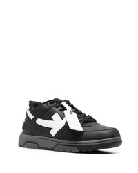 schwarze Leder niedrige Sneakers von Off-White