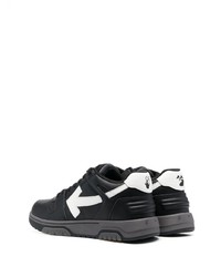 schwarze Leder niedrige Sneakers von Off-White