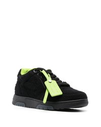 schwarze Leder niedrige Sneakers von Off-White