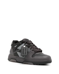 schwarze Leder niedrige Sneakers von Off-White