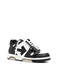 schwarze Leder niedrige Sneakers von Off-White