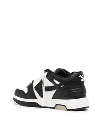 schwarze Leder niedrige Sneakers von Off-White