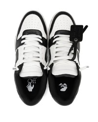 schwarze Leder niedrige Sneakers von Off-White