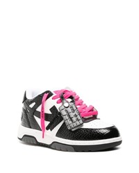 schwarze Leder niedrige Sneakers von Off-White