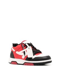 schwarze Leder niedrige Sneakers von Off-White