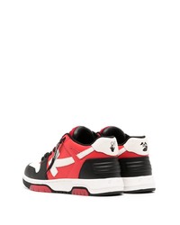 schwarze Leder niedrige Sneakers von Off-White